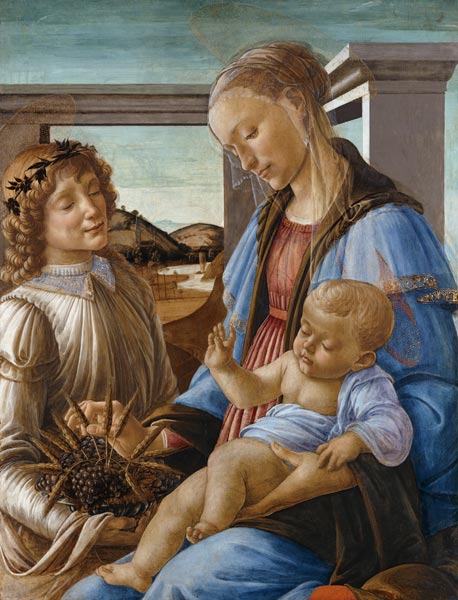 Madonna and Child with Angel (Madonna dell'Eucarestia) a Sandro Botticelli