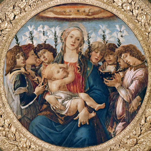 Maria with the child and singing angels a Sandro Botticelli
