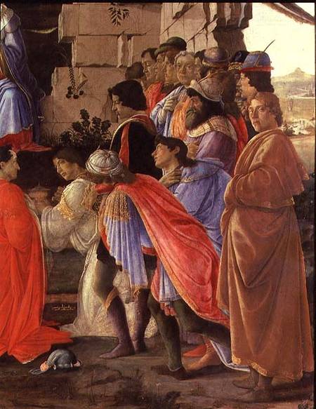 The Adoration of the Magi, detail of depicting self portrait and those of the Medici family a Sandro Botticelli