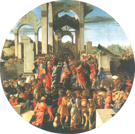 Adoration of the saints three kings a Sandro Botticelli