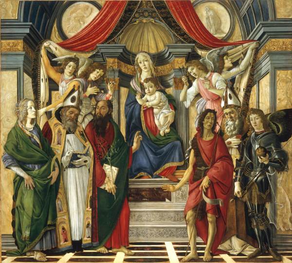 Botticelli, Enthroned Mary a Sandro Botticelli