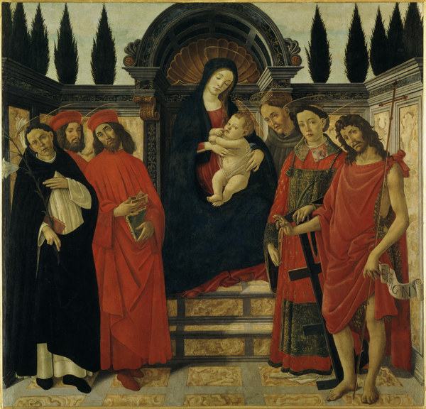 Botticelli-Workshop / Madonna w.Saints a Sandro Botticelli