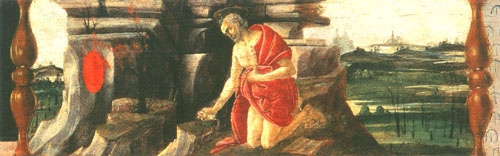 The expiating Hieronymus (Predella of the San Marco altar) a Sandro Botticelli