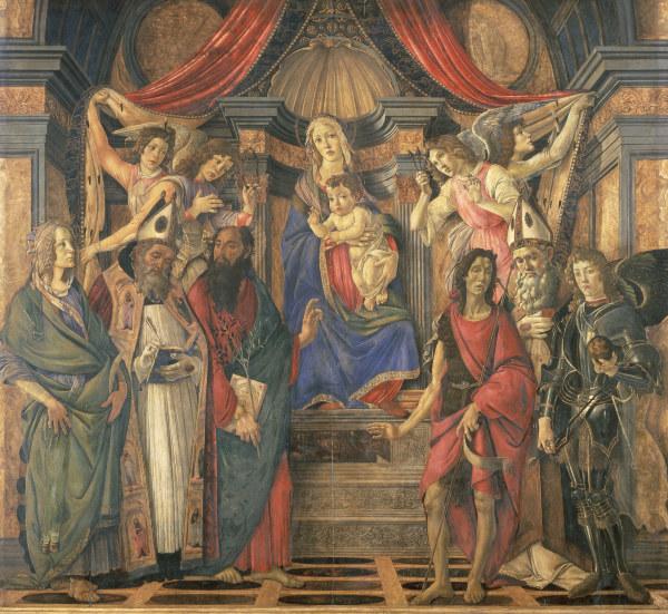 Enthroned Madonna / Botticelli / c.1490 a Sandro Botticelli