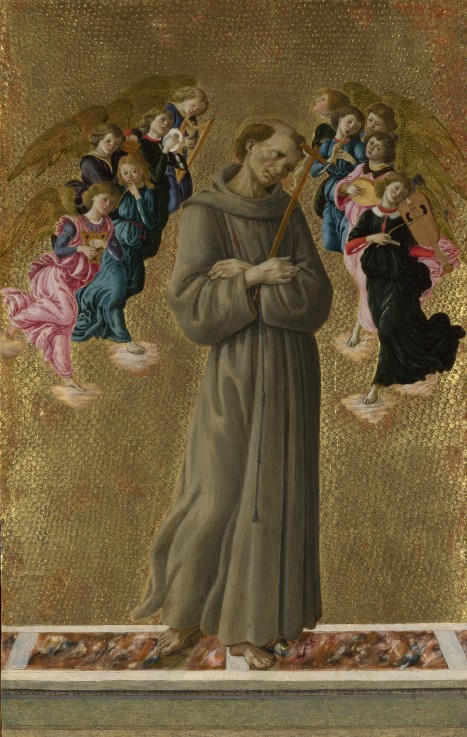 Saint Francis of Assisi with Angels a Sandro Botticelli
