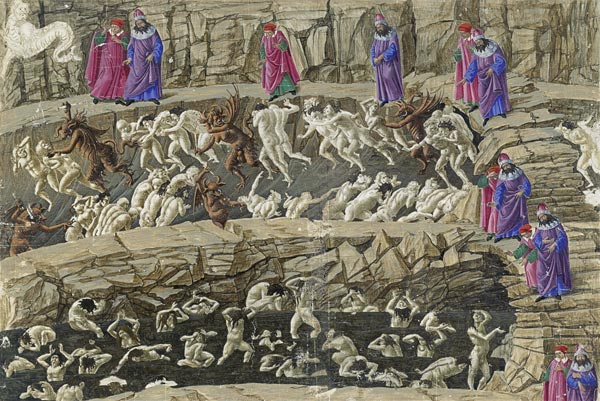 Illustration to the Divine Comedy by Dante Alighieri a Sandro Botticelli