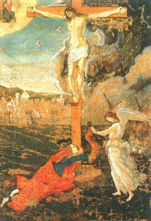 Crucifixion with the büßigen Maria Magdalena and an angel a Sandro Botticelli
