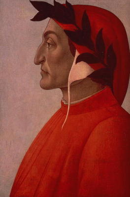 Portrait of Dante (oil on canvas) a Sandro Botticelli