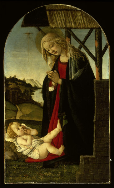 S.Botticelli, Madonna Adoring Christ. a Sandro Botticelli