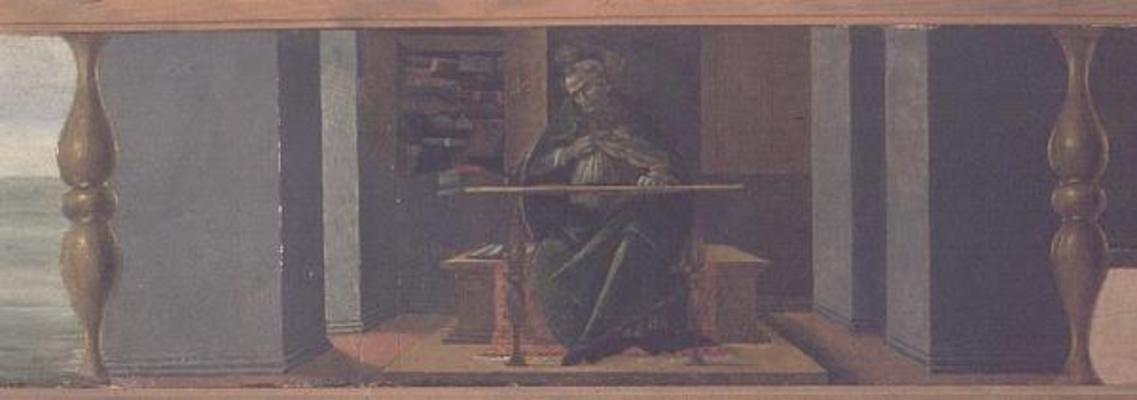 St Augustine in his Study, predella panel from the Altarpiece of St Mark, c.1488-90 (tempera on pane a Sandro Botticelli