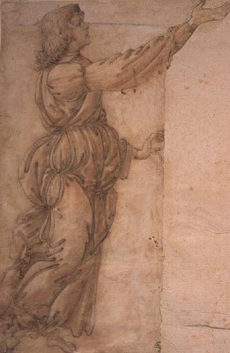 Study of an Angel  (for restored image see 80400) a Sandro Botticelli