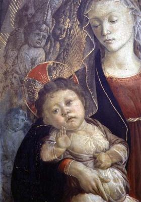 The Madonna and Child in Glory, detail of of Child, 1468 (tempera on panel) (detail of 85673) a Sandro Botticelli