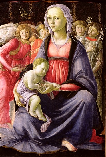 The Virgin and Child surrounded by Five Angels a Sandro Botticelli