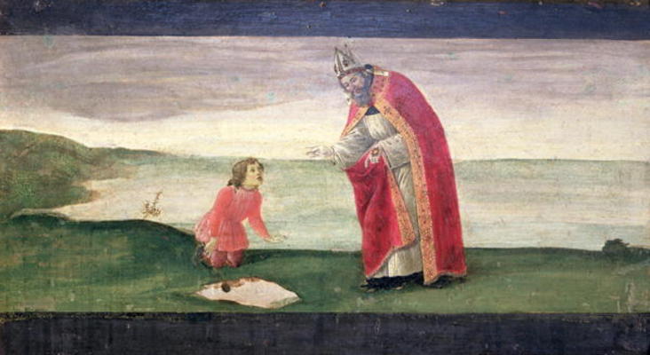 The Vision of St. Augustine from the Altarpiece of St. Barnabas (tempera on panel) a Sandro Botticelli