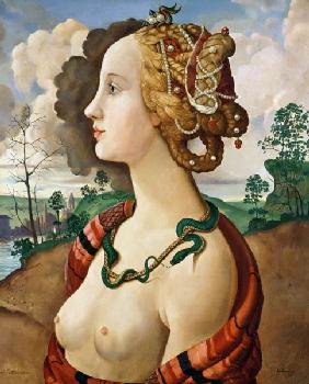 Copy of Simonetta Vespucci (1453-76) by Sandro Botticelli (1444/5-1510) (oil on canvas)