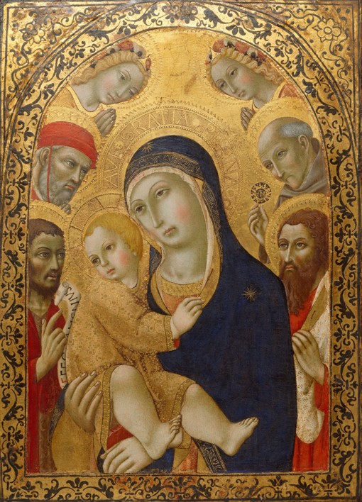 Madonna and Child with Saints Jerome, John the Baptist, Bernardino and Bartholomew a Sano di Pietro