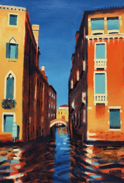Rio del Duca, Venice (oil on card)  a Sara  Hayward