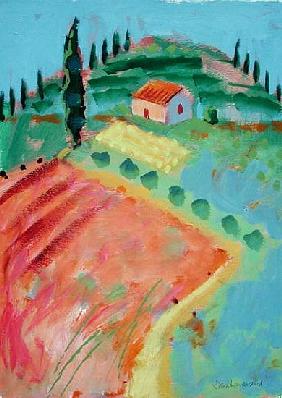 Northern Corfu (acrylic on card) 