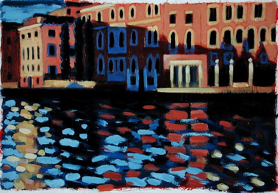 Winter Morning, Grand Canal (oil on card)  a Sara  Hayward