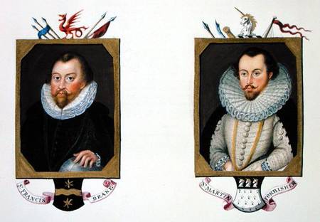 Double portrait of Sir Francis Drake (c.1540-96) and Sir Martin Frobisher (c.1535-94) from 'Memoirs a Sarah Countess of Essex