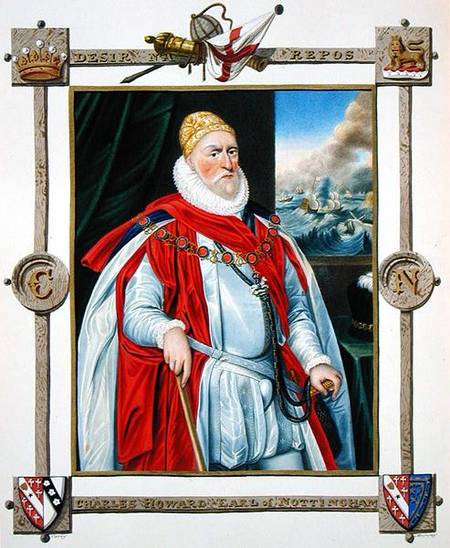 Portrait of Charles Howard (1536-1624) 2nd Baron of Effingham and 1st Earl of Nottingham from 'Memoi a Sarah Countess of Essex
