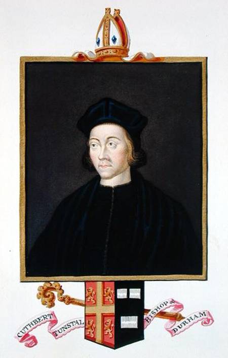 Portrait of Cuthbert Tunstall (1474-1559) Bishop of Durham from 'Memoirs of the Court of Queen Eliza a Sarah Countess of Essex
