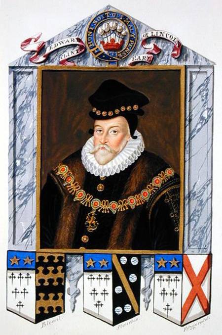 Portrait of Edward Fiennes de Clinton (1512-85) 1st Earl of Lincoln from 'Memoirs of the Court of Qu a Sarah Countess of Essex