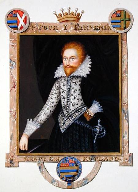 Portrait of Henry Manners (d.1563) 2nd Earl of Rutland from 'Memoirs of the Court of Queen Elizabeth a Sarah Countess of Essex
