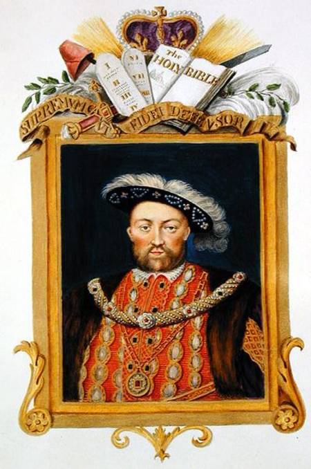 Portrait of Henry VIII (1491-1547) as Defender of the Faith from 'Memoirs of the Court of Queen Eliz a Sarah Countess of Essex