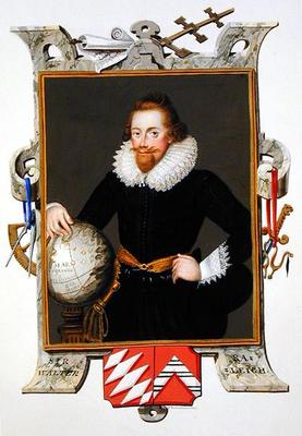 Portrait of Sir Walter Raleigh (c.1552-1618) from 'Memoirs of the Court of Queen Elizabeth', publish a Sarah Countess of Essex