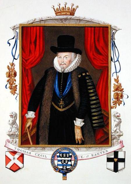 Portrait of Sir Thomas Cecil (1542-1623) 1st Earl of Exeter, 2nd Lord Burghley from 'Memoirs of the a Sarah Countess of Essex