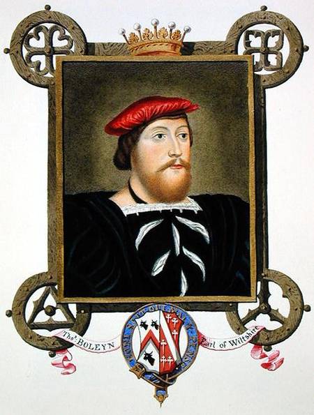 Portrait of Thomas Boleyn (1477-1539) Earl of Wiltshire from 'Memoirs of the Court of Queen Elizabet a Sarah Countess of Essex