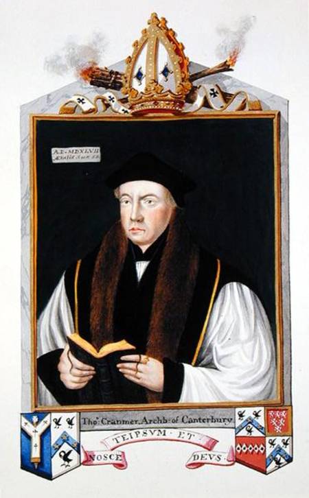 Portrait of Thomas Cranmer (1489-1556) Archbishop of Canterbury from 'Memoirs of the Court of Queen a Sarah Countess of Essex
