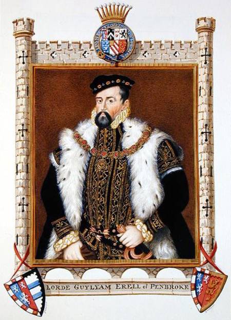 Portrait of William Herbert (c.1506-70) 1st Earl of Pembroke from 'Memoirs of the Court of Queen Eli a Sarah Countess of Essex