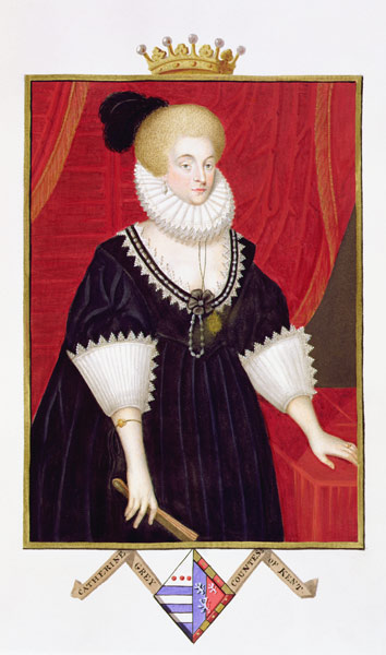 Portrait of Lady Catherine Grey (c.1538-1668) Countess of Kent from 'Memoirs of the Court of Queen E a Sarah Countess of Essex