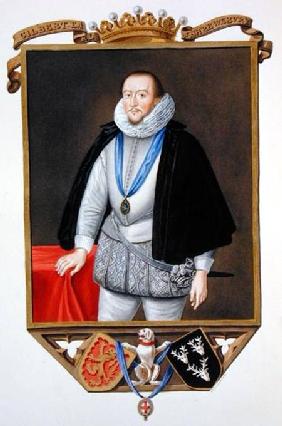 Portrait of Gilbert Talbot (1553-1616) 7th Earl of Shrewsbury from 'Memoirs of the Court of Queen El