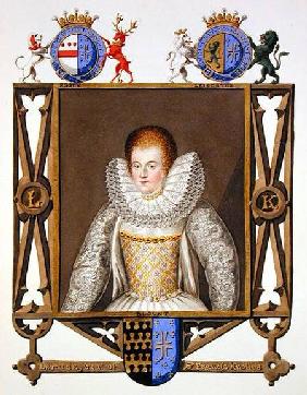 Portrait of Lettice Knollys (c.1541-1634) Daughter of Sir Francis Knollys from 'Memoirs of the Court
