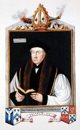 Portrait of Thomas Cranmer (1489-1556) Archbishop of Canterbury from 'Memoirs of the Court of Queen