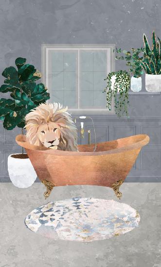 Leo Lion in Copper Bath