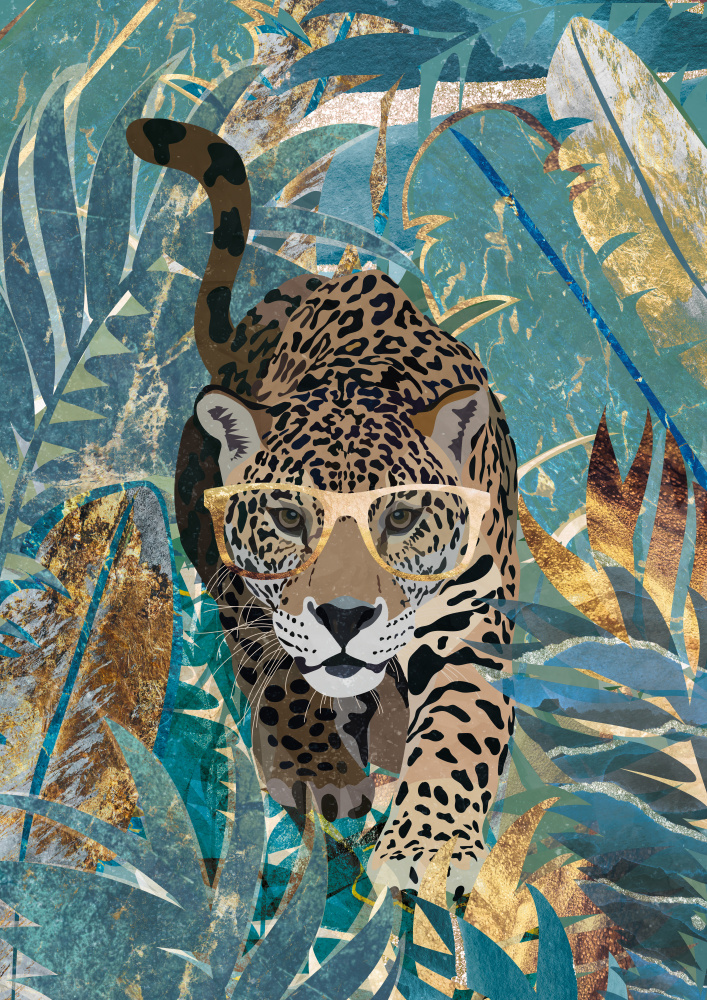 Curious jaguar in the rainforest a Sarah Manovski