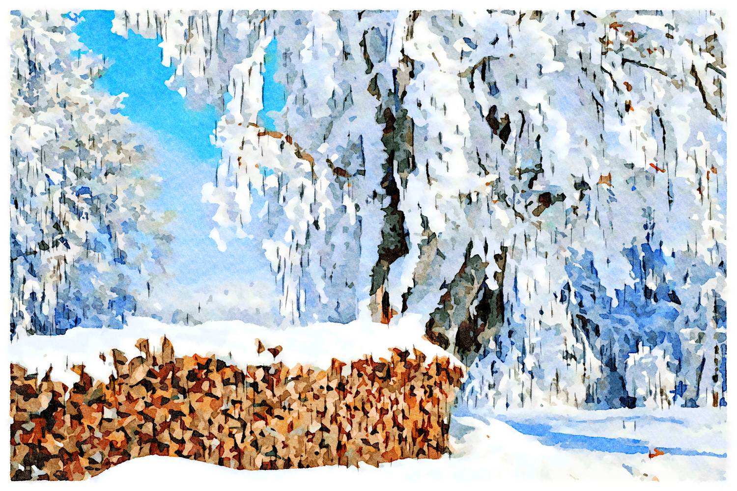 Holzstapel im Winter a Saskia Ben Jemaa
