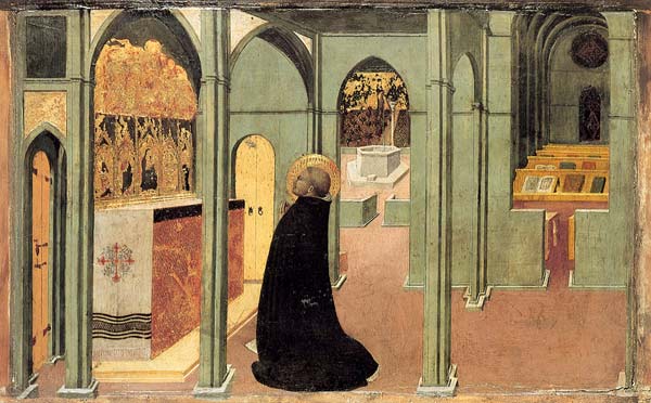Saint Thomas Aquinas in Prayer a Sassetta