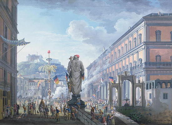 The Palazzo Reale, at the Moment When the Tree of Liberty was Cut Down and the Troops en masse were a Saviero Xavier della Gatta