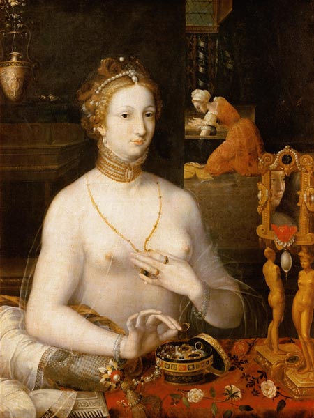 Lady at her toilet (Diane de Poitiers) a Scuola di Fontainebleau