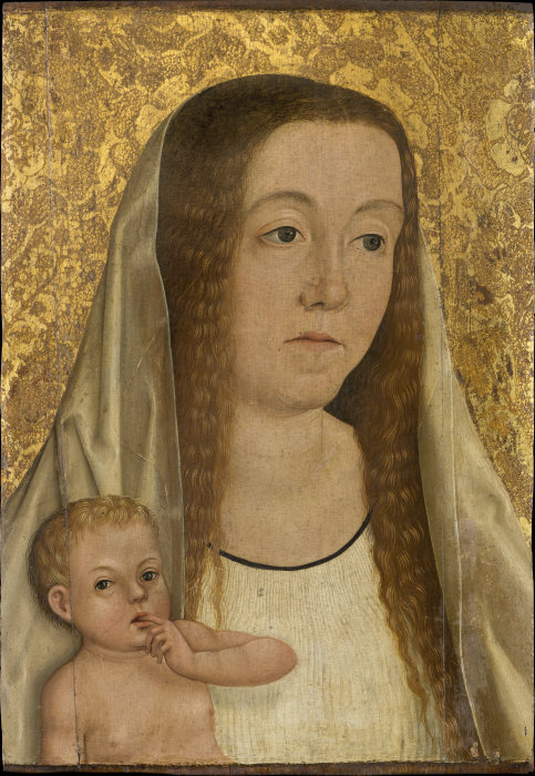 Female Saint with Child a Schwäbischer Meister um 1500