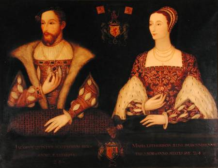 Copy of the original double portrait of Mary of Guise (1515-60) and King James V (1512-42) commissio a Scottish school