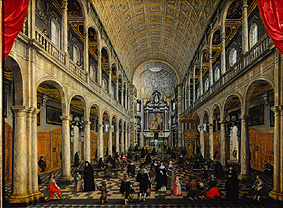 Interior view of the Jesuit church to Antwerp a Sebastian Vrancx