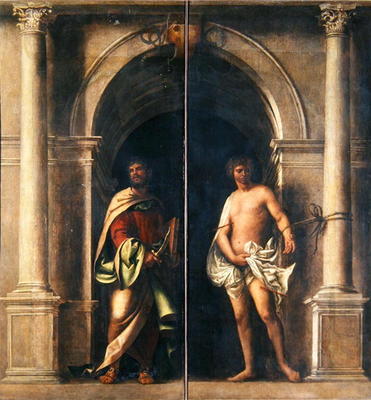 Saints Bartholomew and Sebastian, c.1508-09 (oil on canvas) a Sebastiano del Piombo