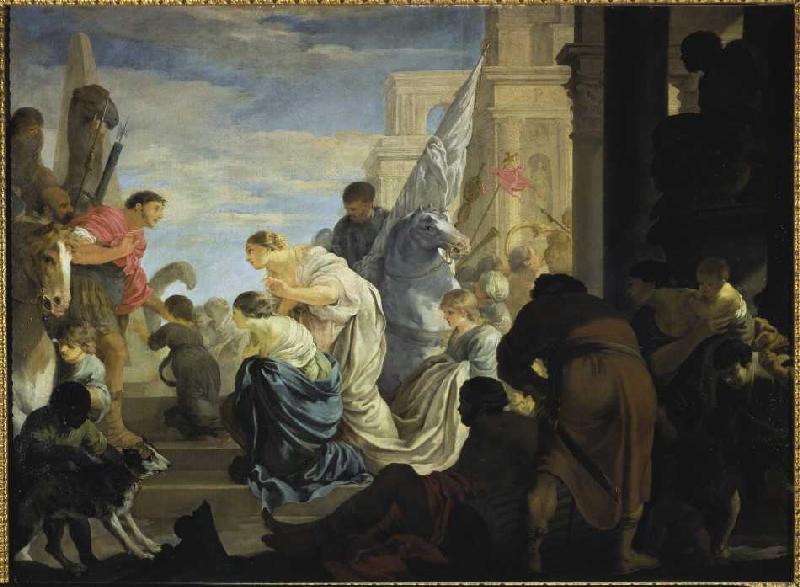 The meeting of Antonius and Cleopatra a Sébastien Bourdon