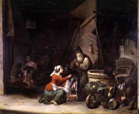 Rustic Interior (oil on canvas) a Sébastien Bourdon